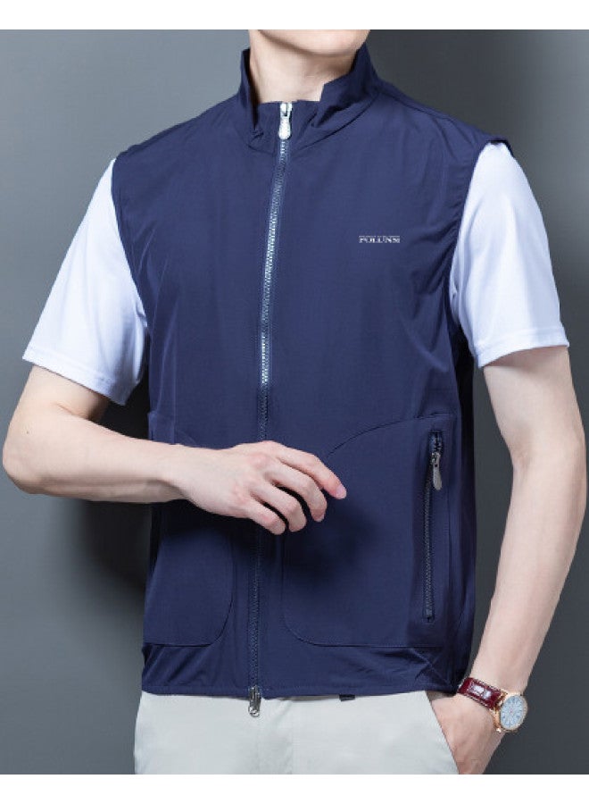 FOLUNSI men's Summer Lightweight Fashion Outdoor Casual Sports Cardigan Vest Jacket - Image 1