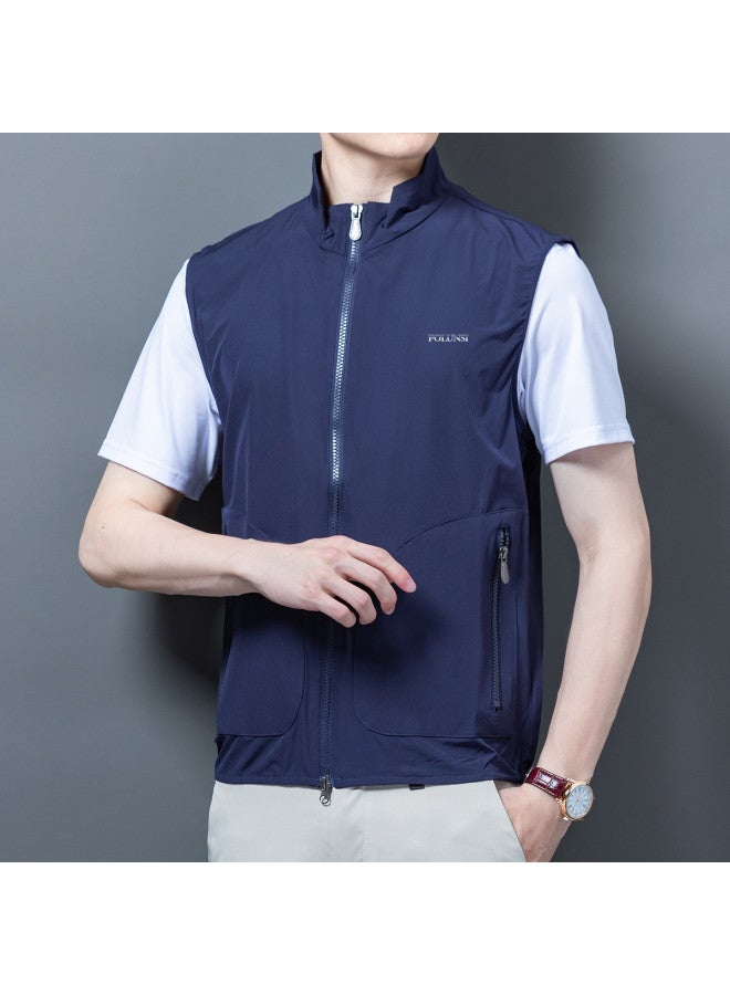 FOLUNSI men's Summer Lightweight Fashion Outdoor Casual Sports Cardigan Vest Jacket - Image 2