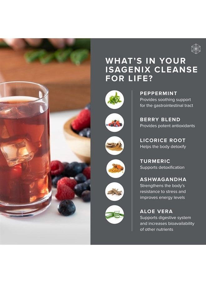 Isagenix - Cleanse for Life - Detox Cleanse Drink with Vitamin B12, Niacin and Vitamin B6 for Overall Wellness - 96 Gram Canister (Natural Rich Berry Flavor) - Image 1