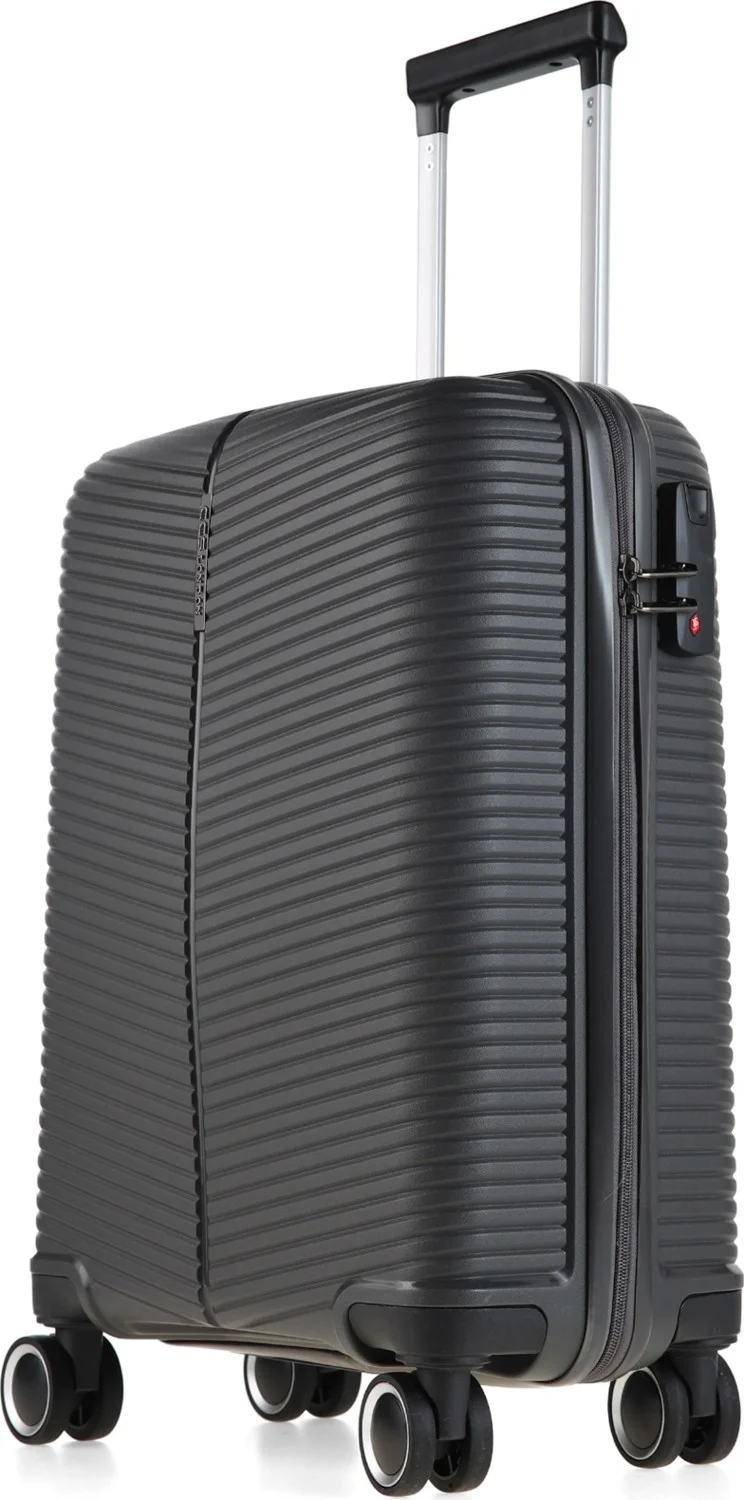 S-Invalid Brand Name Anthracite 5224 Polypropylene 3-Piece Suitcase Set