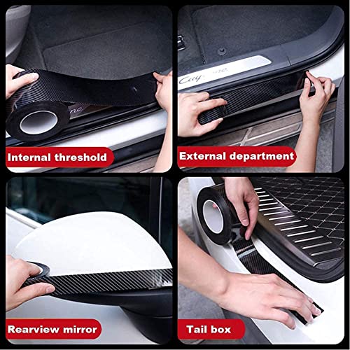 VINSU High Anti Scratch White Carbon Fiber Polyvinyl Chloride Paint Protection Film Tape Ppf for Car Protection and Decoration for All Car Door - (Black) - Image 5