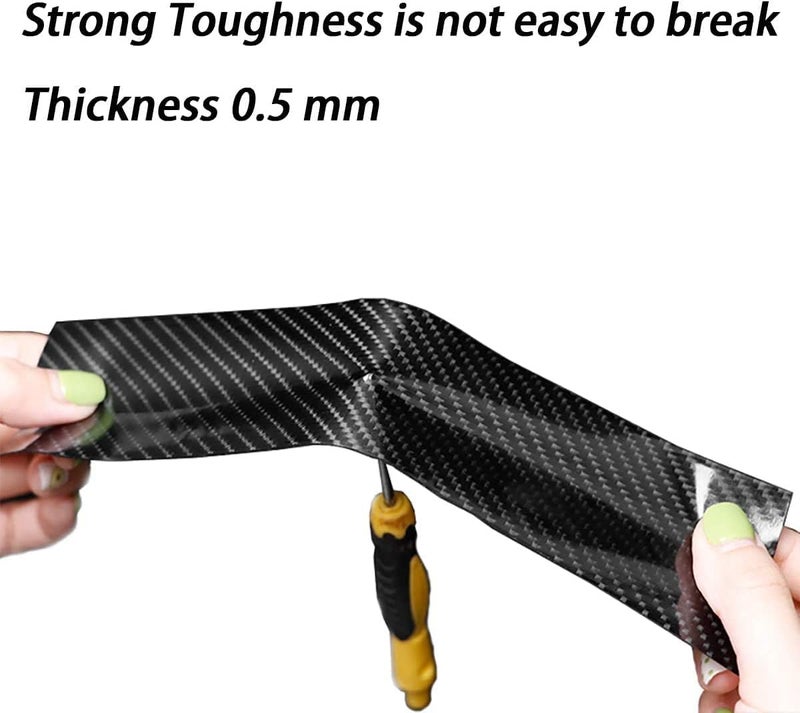 VINSU High Anti Scratch White Carbon Fiber Polyvinyl Chloride Paint Protection Film Tape Ppf for Car Protection and Decoration for All Car Door - (Black) - Image 3