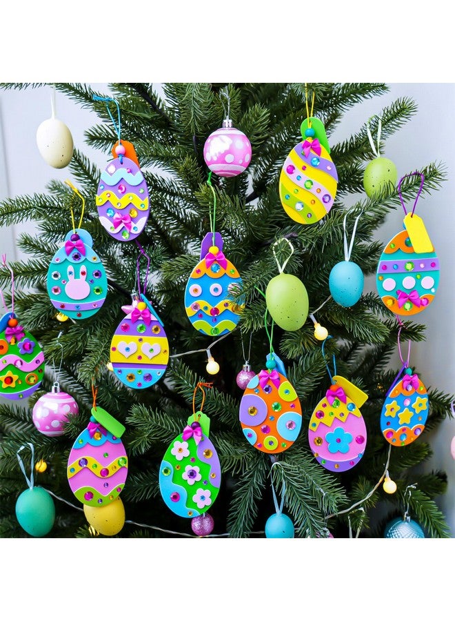Winlyn 24 Sets Easter Craft Kits DIY Easter Egg Ornaments Decorations Assorted Easter Egg Foam Stickers Easter Arts and Crafts for Kids Spring Easter Home Classroom Activities Party Favors Art Project - Image 5
