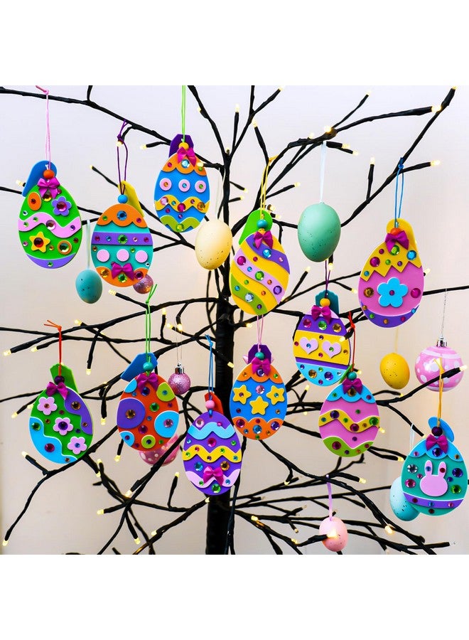 Winlyn 24 Sets Easter Craft Kits DIY Easter Egg Ornaments Decorations Assorted Easter Egg Foam Stickers Easter Arts and Crafts for Kids Spring Easter Home Classroom Activities Party Favors Art Project - Image 4
