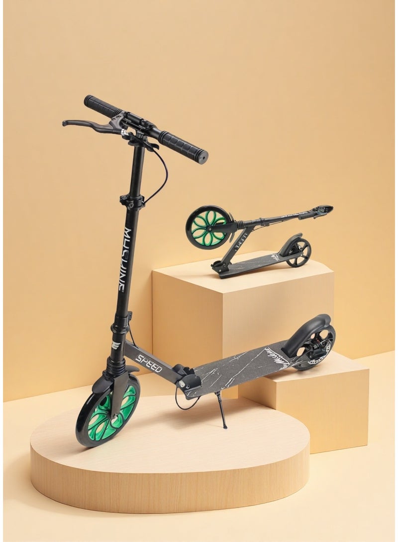 EASY FUTURE Foldable and Height Adjustable Handle Kids Scooter with Big Wheel, Handle & Rear Brake Kick Scooter for 7 to 14 Years - Image 1