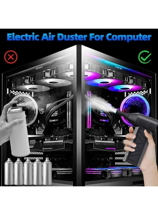 130000 RPM Electric Air Duster, Cordless Jet Fan Blower with 3-Speed Adjustment, Rechargeable via Type-C – Compact Air Dryer for Car, Keyboard, Computer & Camera Cleaning  - Image 5