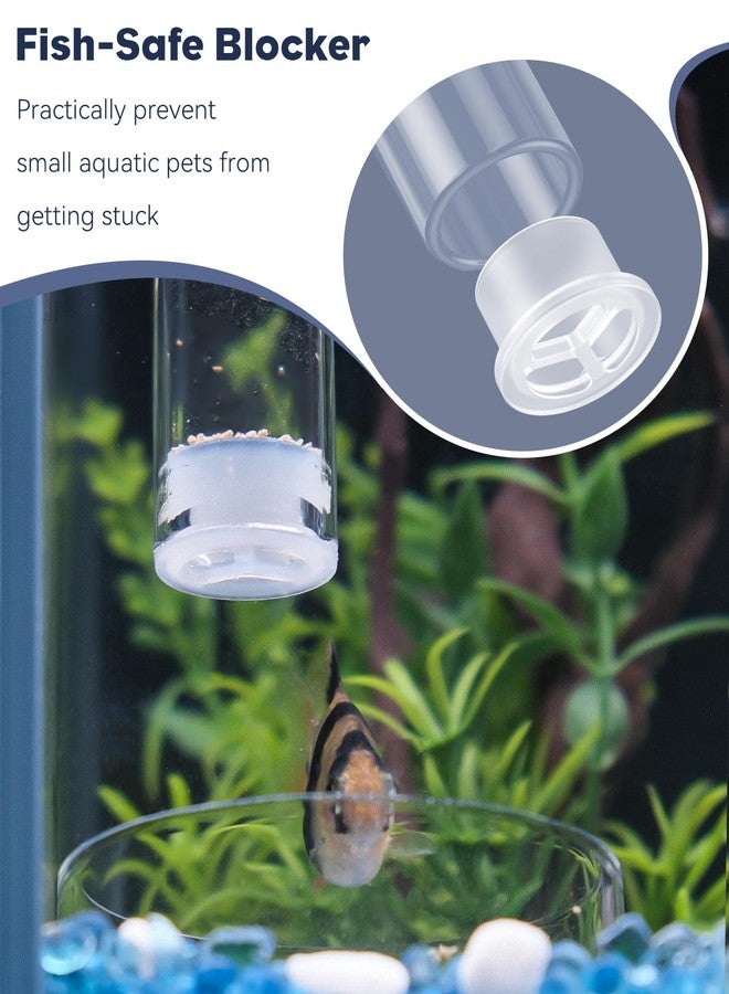 باوفلي طقم أطباق تغذية أسماك الزينة من باوفلاي - أنبوب تغذية زجاجي شفاف للروبيان مع طبق وكوبين شفط، مستلزمات تغذية لأسماك البيتا وأحواض الأسماك الاستوائية - Image 2