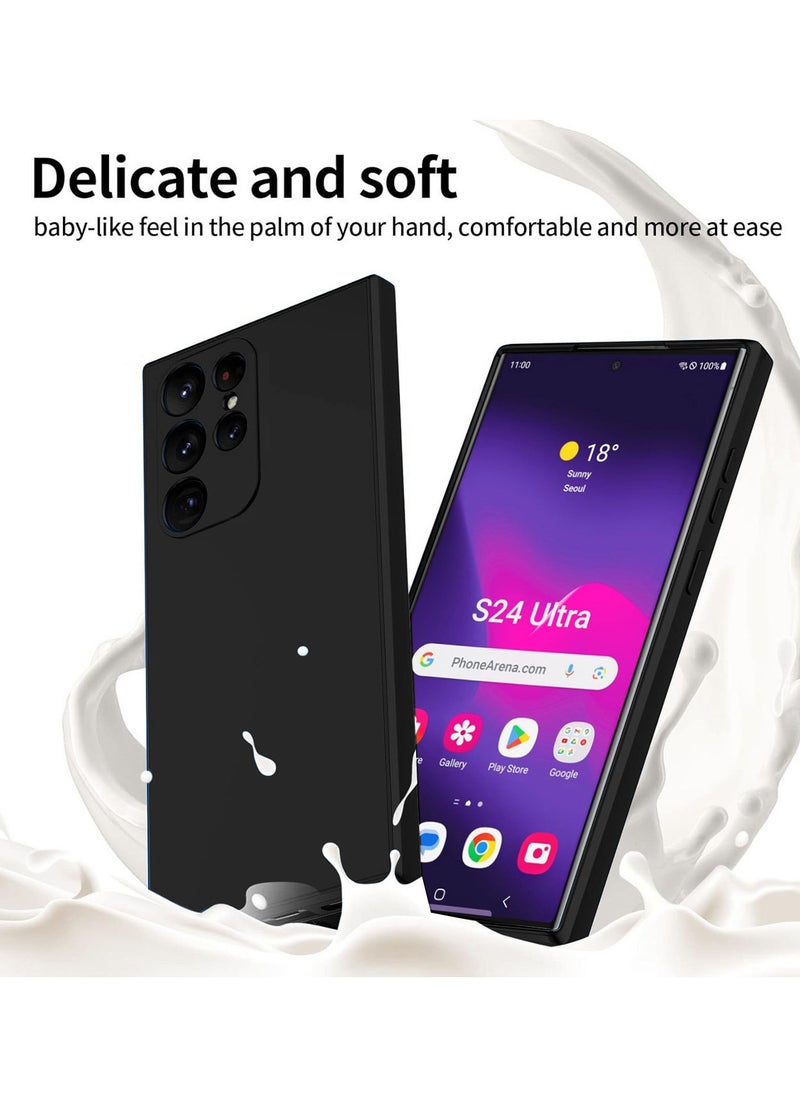 Wtech Soft Liquid Silicone Case Cover For Samsung Galaxy S24 Ultra 5G 2024 Black  - Image 2