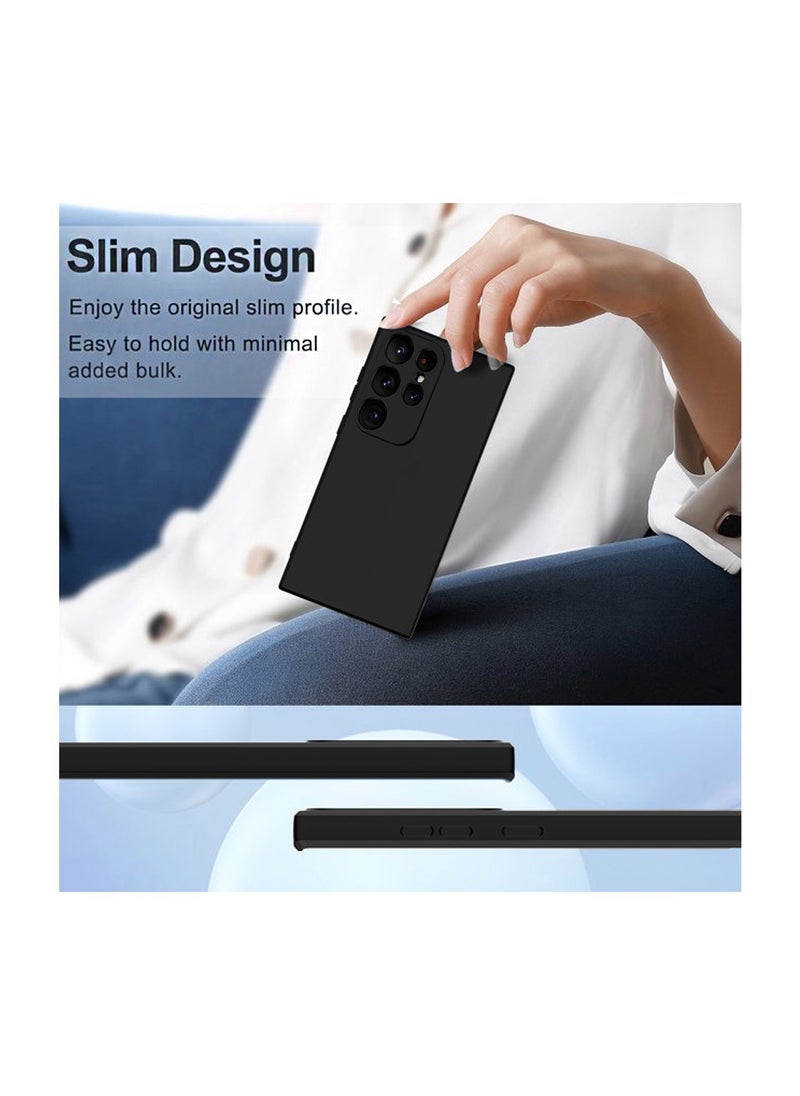 Wtech Soft Liquid Silicone Case Cover For Samsung Galaxy S24 Ultra 5G 2024 Black  - Image 5
