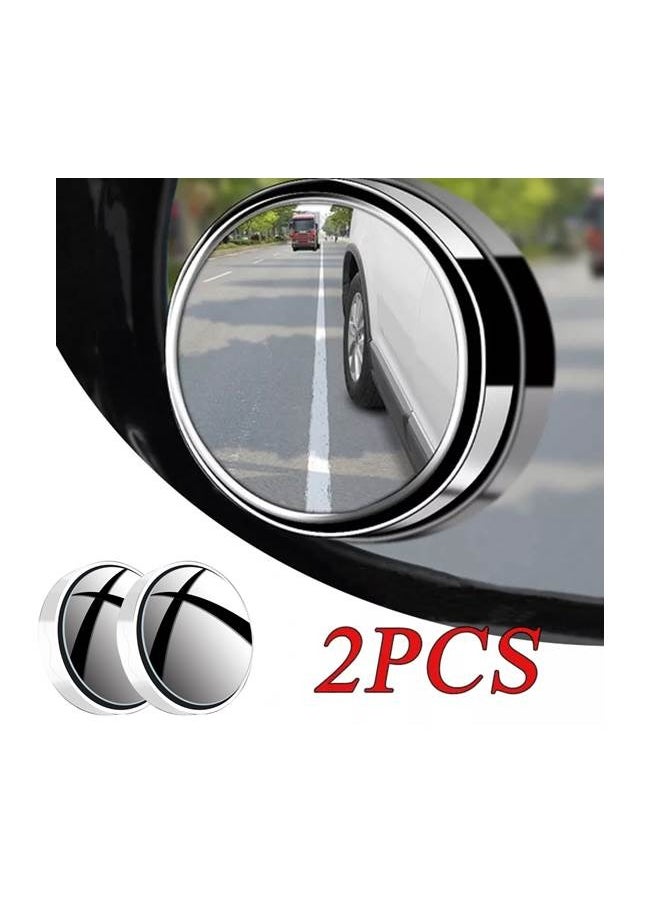 We Happy 2 Pcs Car Suction Cup Auxiliary Rearview Mirror 360 Degree Rotating Wide-angle Round Frame Mirror  - Image 4