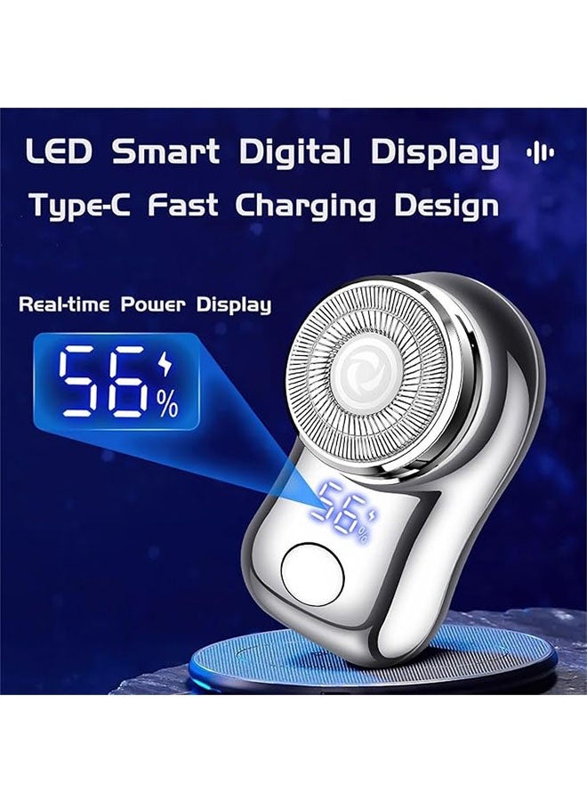 Mini Electric Shaver, Portable Powerful Storm Razor for Men, USB C Rechargeable, Battery Power Display, Lightweight Razor for Travel Office Business Trip, Black - Image 5