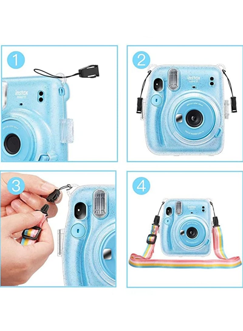 Hard Case for Fujifilm Instax Mini 11 Instant Camera with Adjustable Strap Blue - Image 5