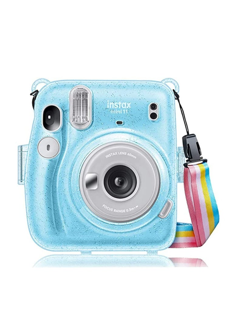 Hard Case for Fujifilm Instax Mini 11 Instant Camera with Adjustable Strap Blue - Image 1