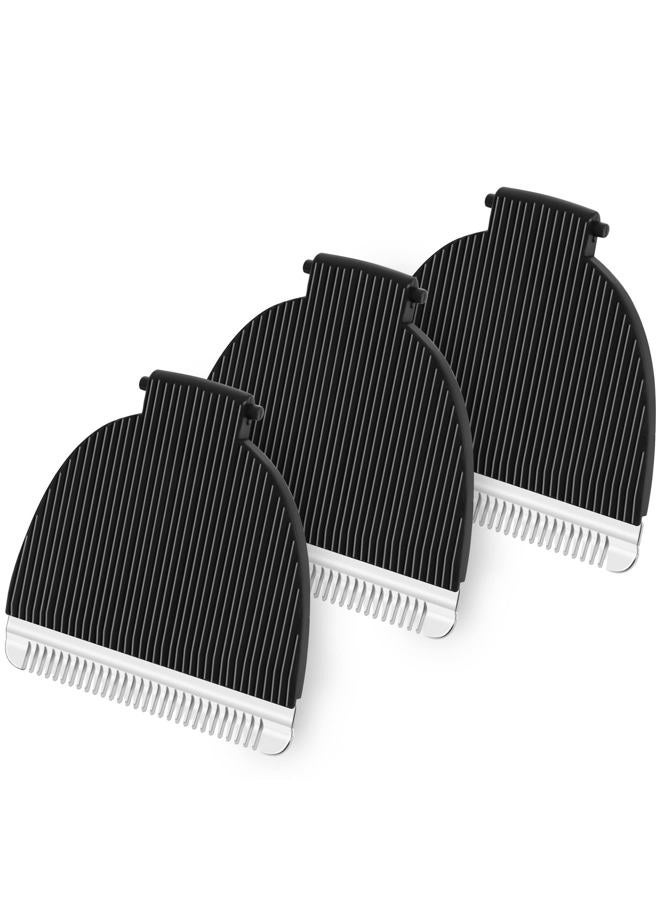 Piwerod عبوة 3 شفرات بديلة متوافقة مع ماكينة الحلاقة مريديان، شفرات بديلة سيراميكية صحية متوافقة مع ماكينة حلاقة الجسم مريديان (أونيكس وساج)، أسود - Image 1