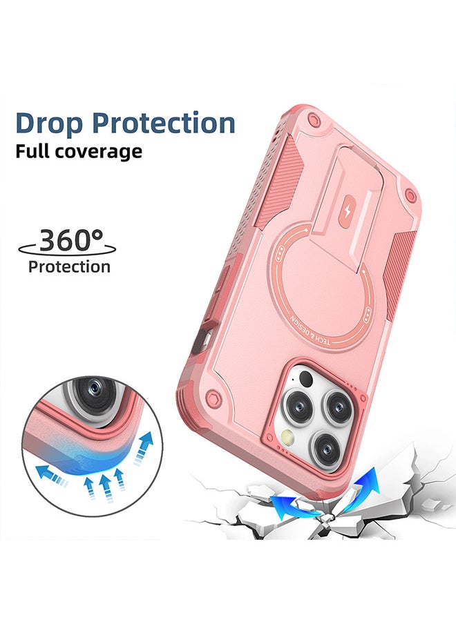 Depend - Case For iPhone15 Pro Max Case, Built-in Stand Compatible With MagSafe Military Grade Shockproof Vertical And Horizontal Kickstand Phone Case For iPhone 15 Pro Max - Pink - Image 1