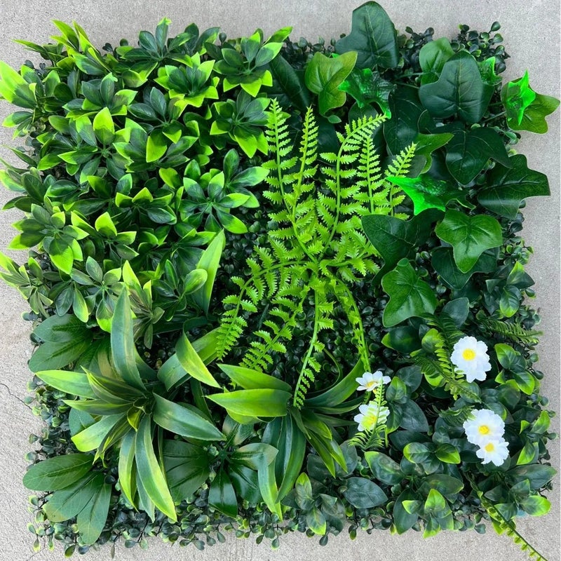 Y&D 3D Tropical Vertical Artificial Green Plant Panel Faux Flower Wall Decor, Realistic Landscaping Plants for Home Garden Backdrop - Image 4