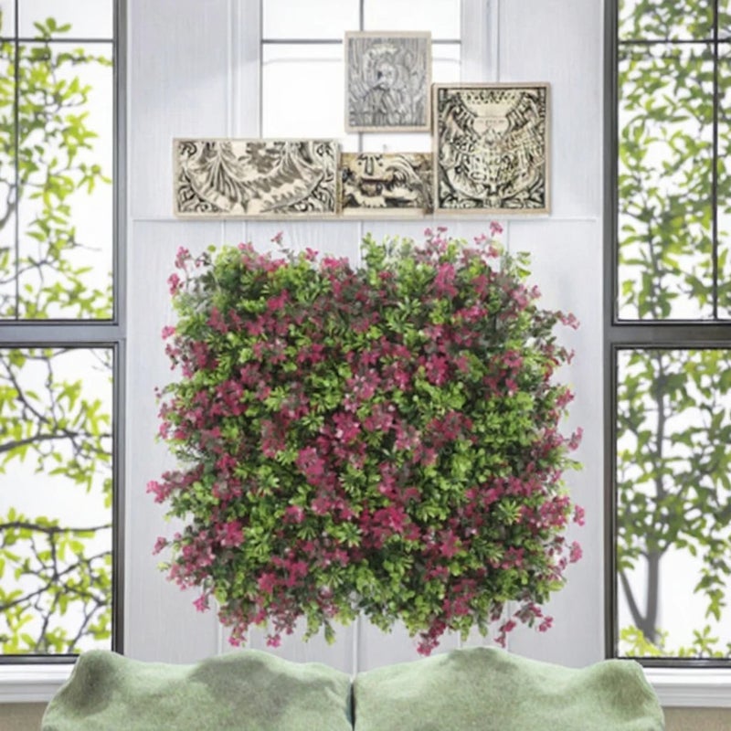 Y&D 3D Tropical Vertical Artificial Green Plant Panel Faux Flower Wall Decor, Realistic Landscaping Plants for Home Garden Backdrop - Image 3