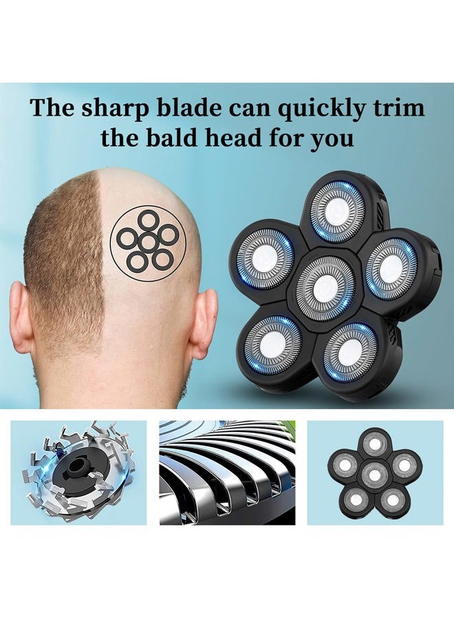 Roziapro Upgrade 6D Electric Shaver Replacement Head Freedom Head Shaver Replacement Blades Head Shavers for Bald Men Replaceable Head Waterproof Blades for Men Replacement Blade Head (Gray Pack2) - Image 3