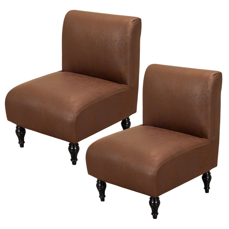 FUANGUI Armless Accent Chair Cover Slipcover, Stretch Spandex Chair Covers for Living Room Removable Washable for Armless Chair Furniture Protector - Image 1
