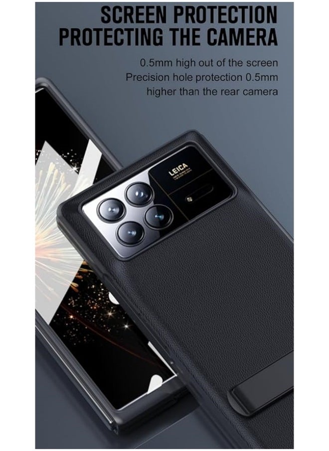 General - Compatible with Xiaomi Mix Fold 3 5G Case, Mi Mix Fold 3 Leather Case with Front Screen Protector & Built-in Kickstand Phone Case for Mi Mix Fold 3 - Image 1