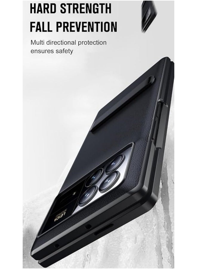 General - Compatible with Xiaomi Mix Fold 3 5G Case, Mi Mix Fold 3 Leather Case with Front Screen Protector & Built-in Kickstand Phone Case for Mi Mix Fold 3 - Image 1