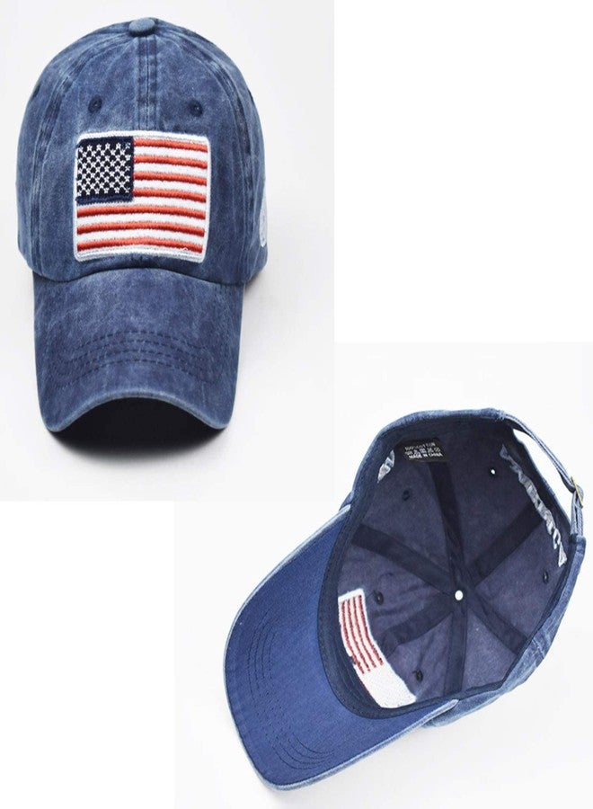 IZUS American Flag,Distressed Baseball Hat - Distressed Cotton-Blend Dad Hat Embroiderred for Adult (Navy) - Image 5