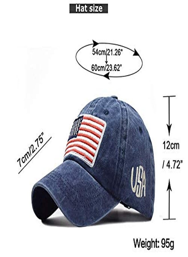 IZUS American Flag,Distressed Baseball Hat - Distressed Cotton-Blend Dad Hat Embroiderred for Adult (Navy) - Image 4
