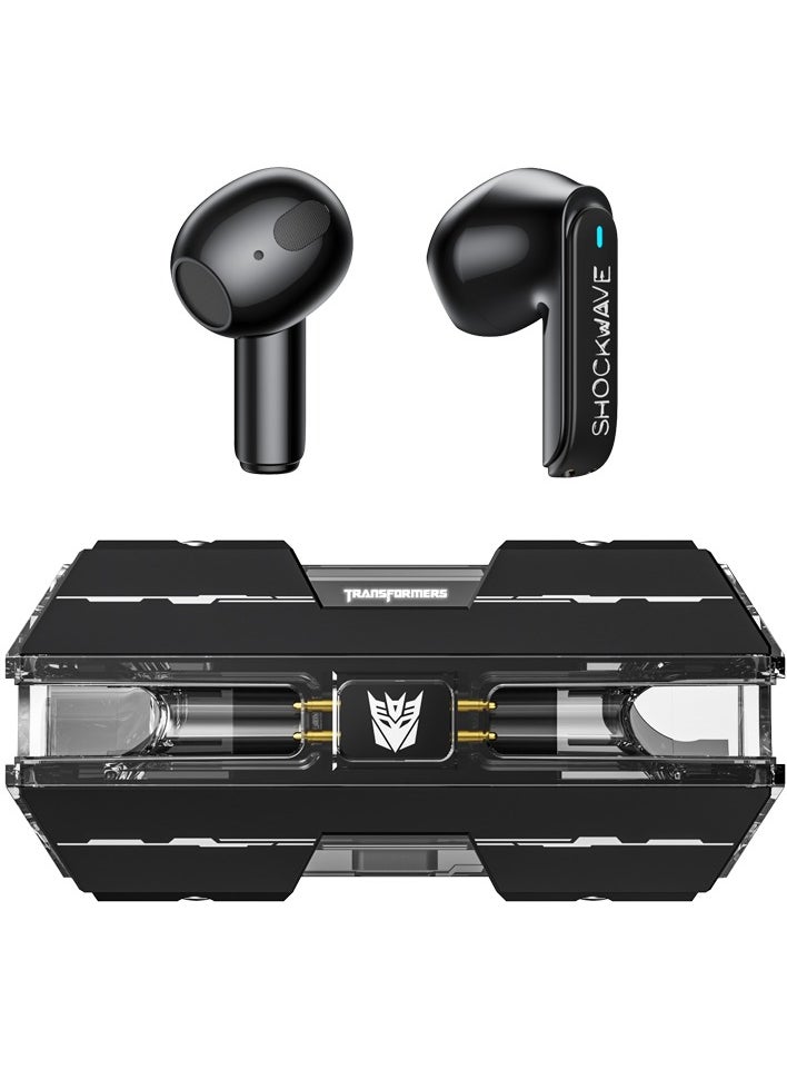 TRANSFORMERS - Transformers TF-T01 TWS Bluetooth Wireless Headset Low Latency Smart Touch Bluetooth 5.3 Shockwave Black - Image 1