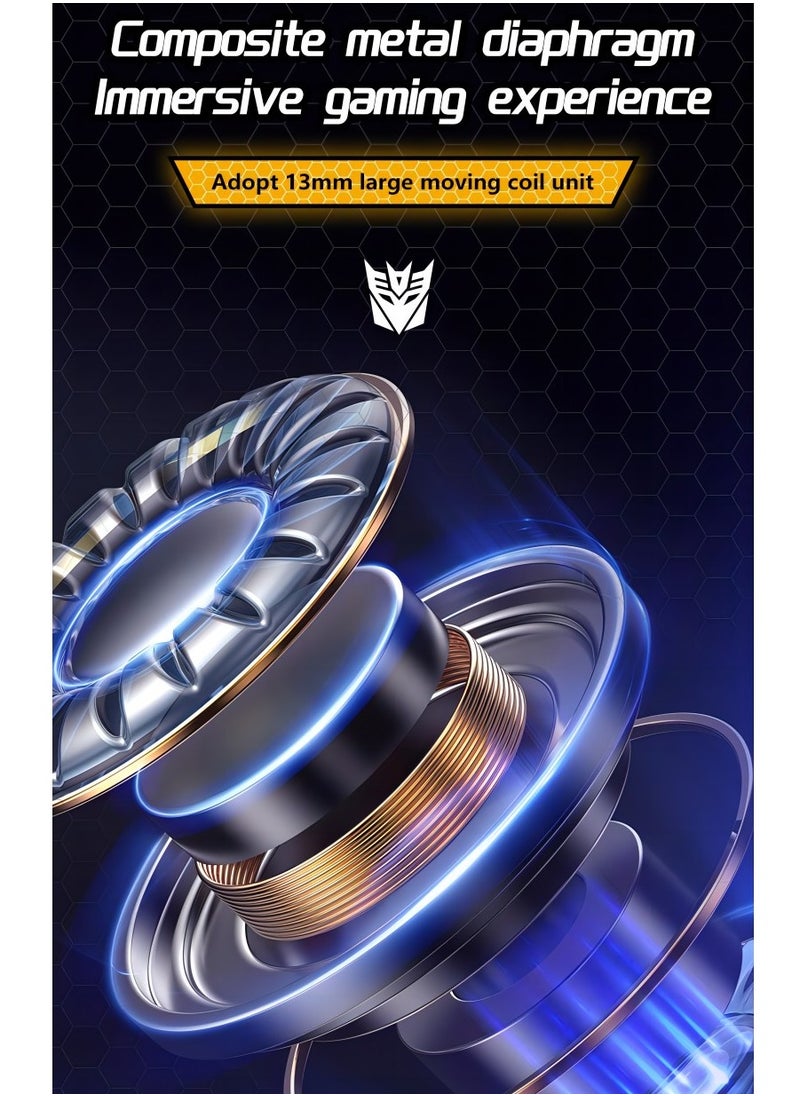TRANSFORMERS - Transformers TF-T01 TWS Bluetooth Wireless Headset Low Latency Smart Touch Bluetooth 5.3 Shockwave Black - Image 1