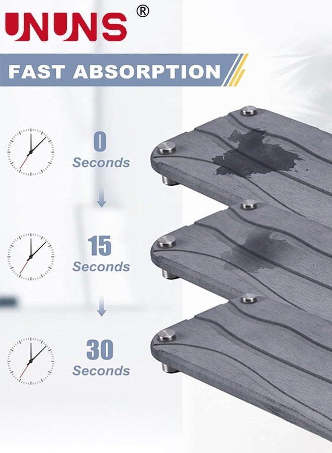 UNUNS Bathroom Tray,Water Absorbing Stone Tray For Sink,Fast Drying Stone Sink Tray,Diatomaceous Earth Tray Kitchen Bathroom Under Sink Organizer Drying Bathroom Storage - Image 2