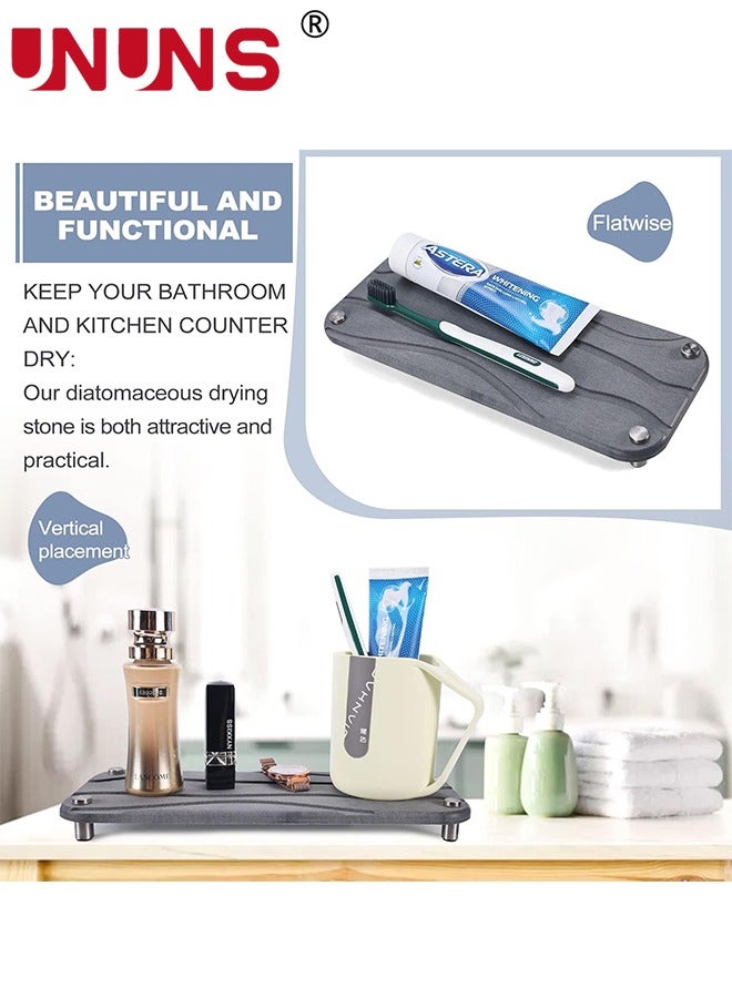 UNUNS Bathroom Tray,Water Absorbing Stone Tray For Sink,Fast Drying Stone Sink Tray,Diatomaceous Earth Tray Kitchen Bathroom Under Sink Organizer Drying Bathroom Storage - Image 5