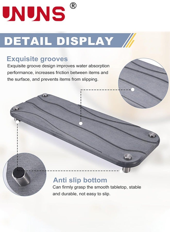 UNUNS Bathroom Tray,Water Absorbing Stone Tray For Sink,Fast Drying Stone Sink Tray,Diatomaceous Earth Tray Kitchen Bathroom Under Sink Organizer Drying Bathroom Storage - Image 3