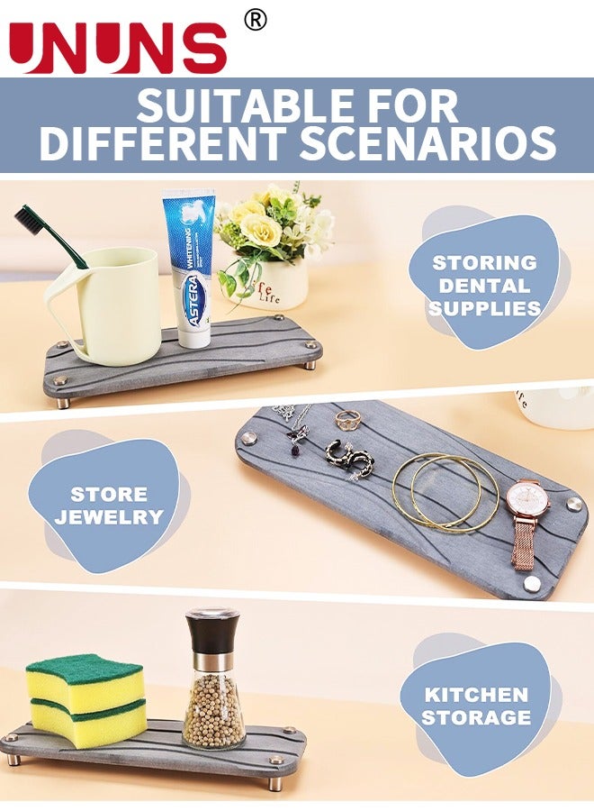 UNUNS Bathroom Tray,Water Absorbing Stone Tray For Sink,Fast Drying Stone Sink Tray,Diatomaceous Earth Tray Kitchen Bathroom Under Sink Organizer Drying Bathroom Storage - Image 4