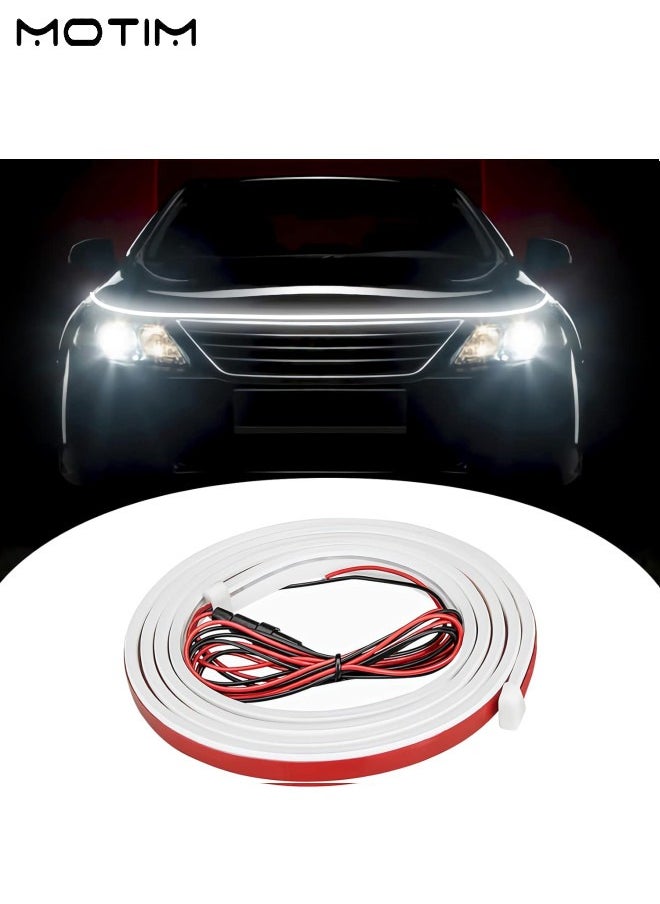 موتيم شرائط إضاءة LED لغطاء السيارة مقاس 71 بوصة، مصابيح أمامية خارجية، شرائط إضاءة LED مقاومة للماء للسيارة، شرائط إضاءة نهارية للسيارة والشاحنة  - Image 1