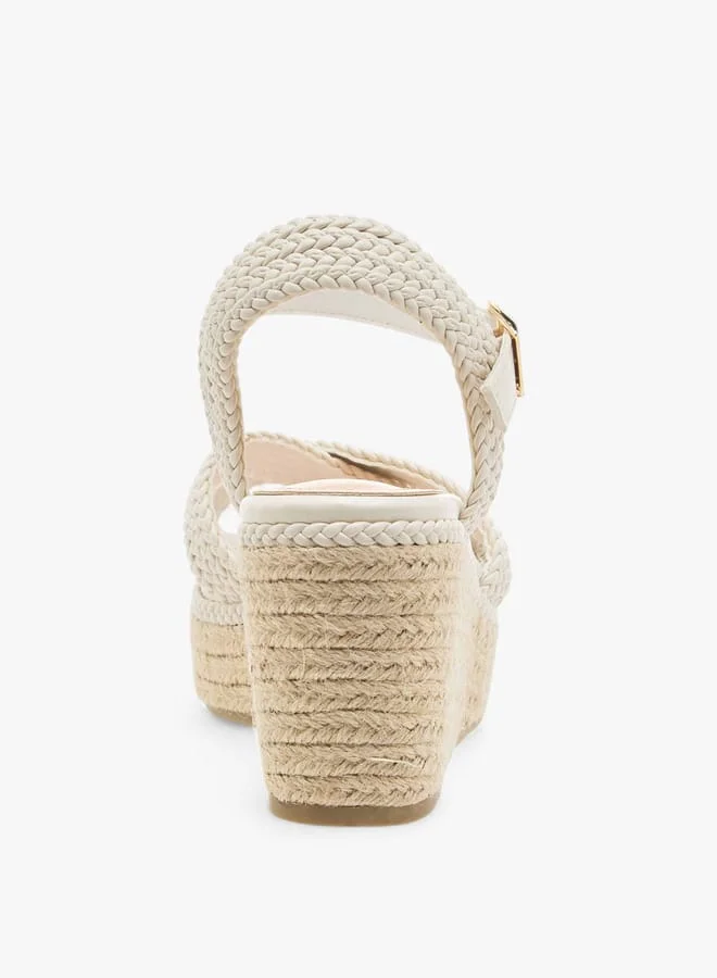 Celeste Women's Cross Strap Sandals with Buckle Closure and Wedge Heels