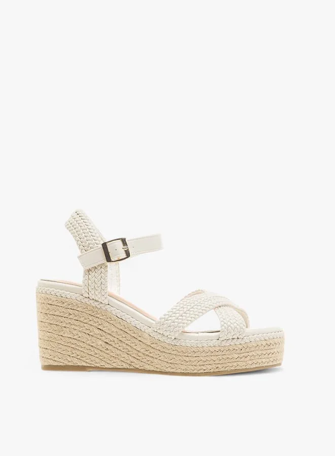 Celeste Women's Cross Strap Sandals with Buckle Closure and Wedge Heels