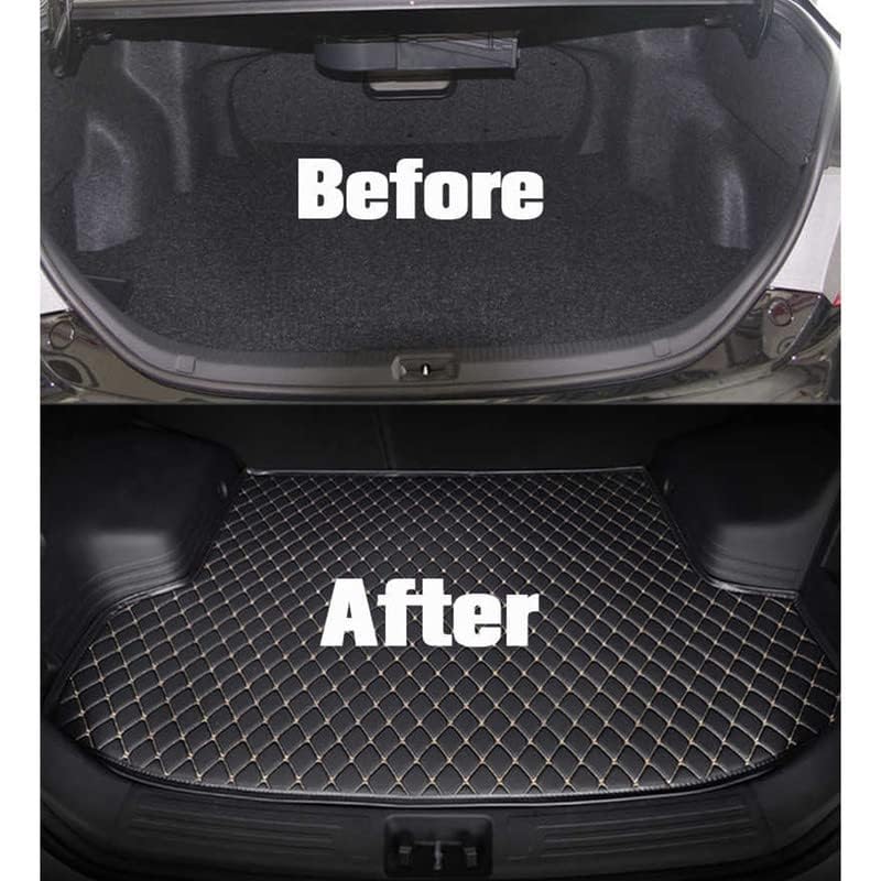 KEXES Premium for Hyundai Verna Custom Fitted Car Trunk/Boot/Dicky Base Mat | Italian Leather | for Passenger Car | Black with Beige Thread - Image 3