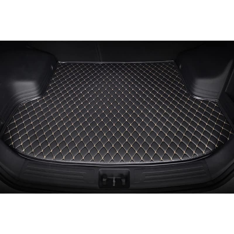 KEXES Premium for Hyundai Verna Custom Fitted Car Trunk/Boot/Dicky Base Mat | Italian Leather | for Passenger Car | Black with Beige Thread - Image 1