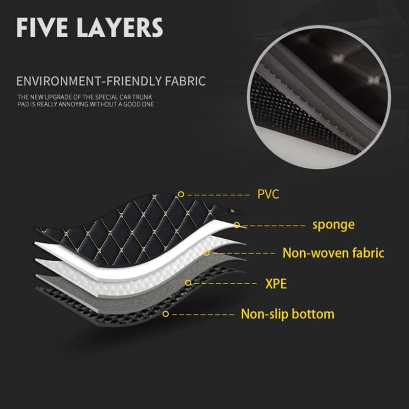 KEXES Premium for Hyundai Verna Custom Fitted Car Trunk/Boot/Dicky Base Mat | Italian Leather | for Passenger Car | Black with Beige Thread - Image 5
