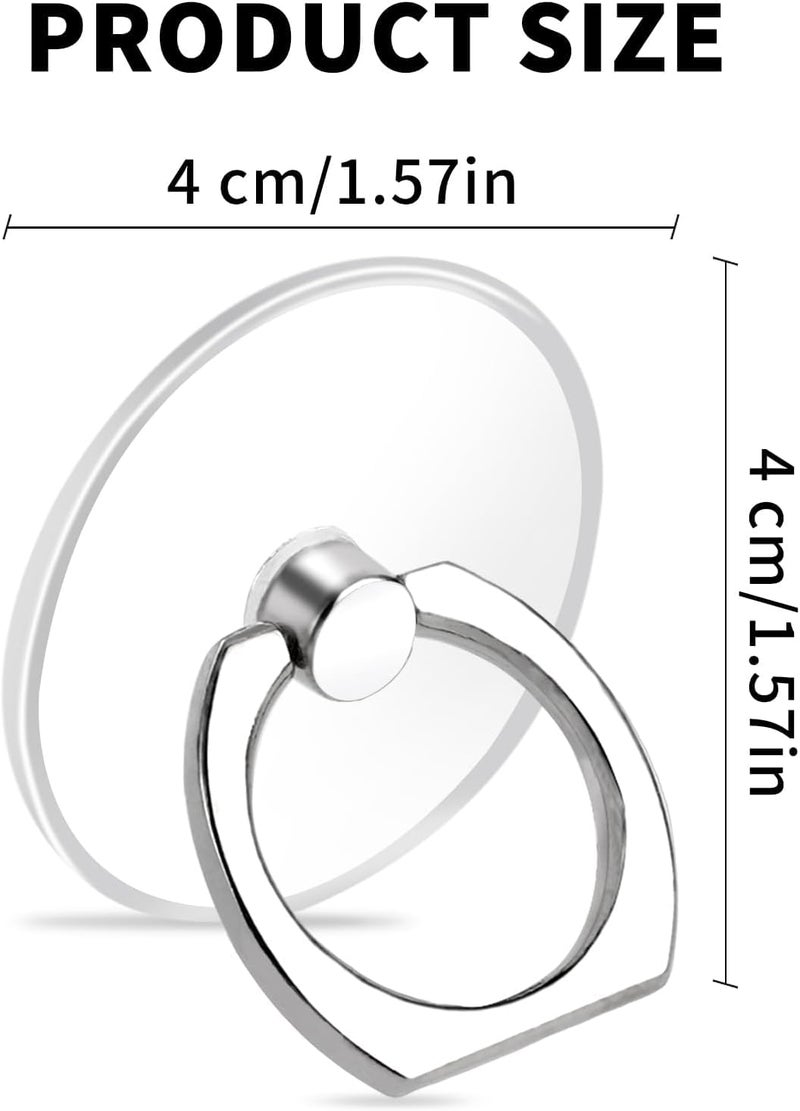 KolorFish Transparent Phone Ring Stand Holder Mobile Phone Ring Holder Finger Grip 360 Degree Rotation (Transparent Round) - Image 2