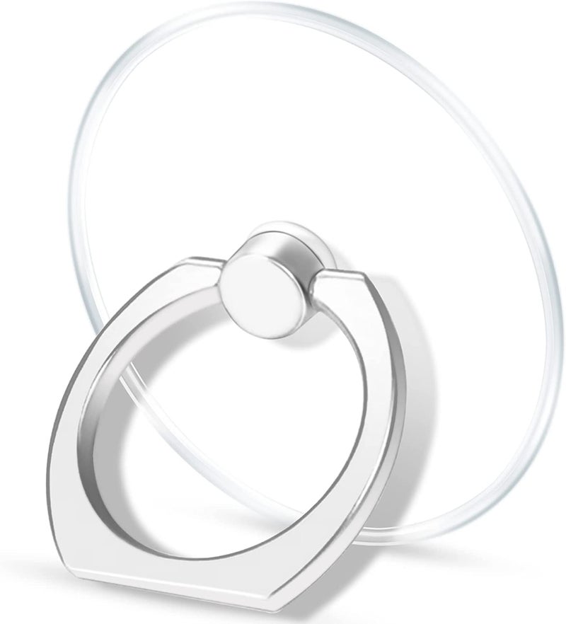 KolorFish Transparent Phone Ring Stand Holder Mobile Phone Ring Holder Finger Grip 360 Degree Rotation (Transparent Round) - Image 1
