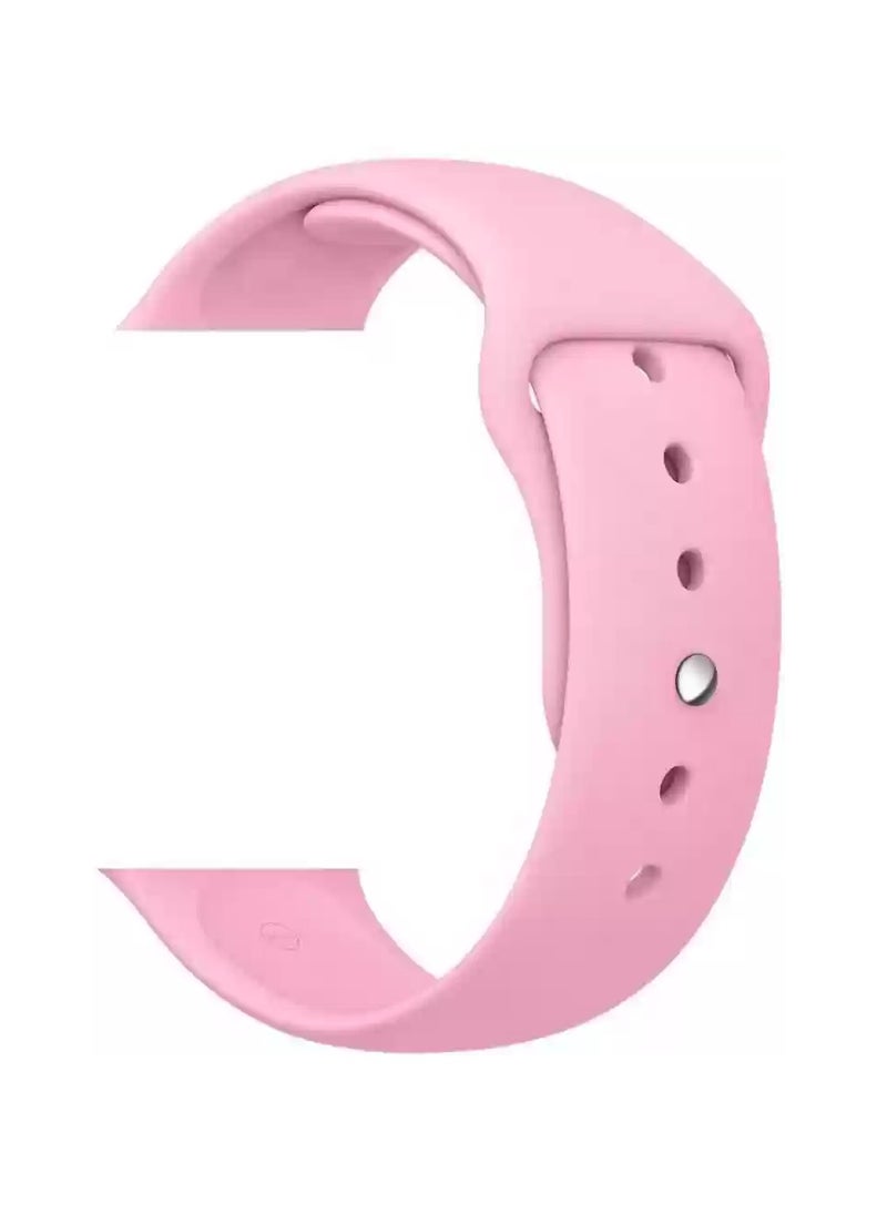 Generic - Sport Strap Compatible with Apple Watch Straps 42mm 44mm/45mm/49mm Breathable Silicone Double Hole Ring Snap Buckle Replacement Band for Women for iWatch Strap Series 8 7 6 5 4 3 - Image 1