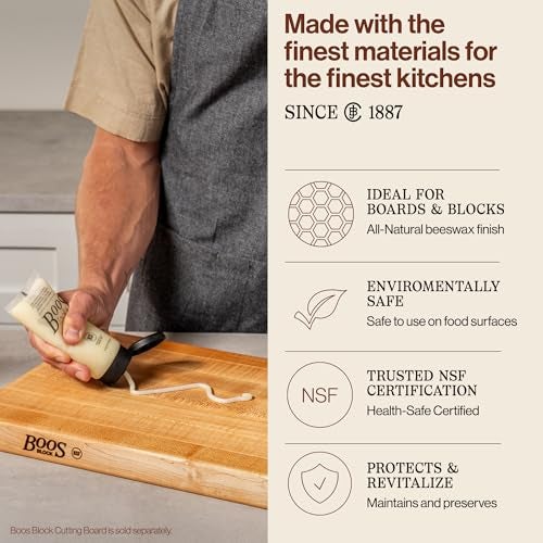 John Boos Block All-Natural Board Cream for Butcher Blocks and Cutting Boards, 5 oz - Wood Conditioner & Sealer for Maintenance and Protection, Safe Formula with Beeswax & Mineral Oil - Image 3