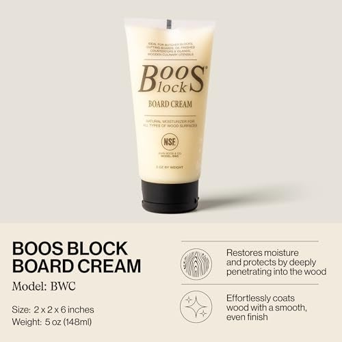 John Boos Block All-Natural Board Cream for Butcher Blocks and Cutting Boards, 5 oz - Wood Conditioner & Sealer for Maintenance and Protection, Safe Formula with Beeswax & Mineral Oil - Image 2