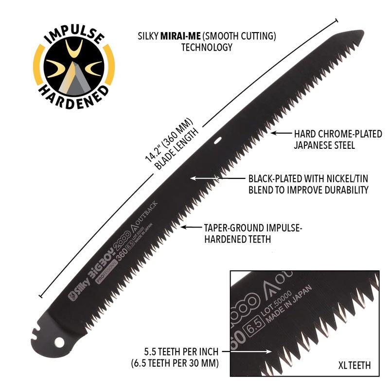 Silky Professional Bigboy 2000 360mm XL Teeth Outback Edition Replacement Blade Only (755-36) - Image 2