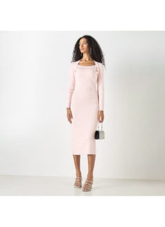 2Xtremz 2Xtremz Ribbed Bodycon Dress with Long Sleeves  - Image 4