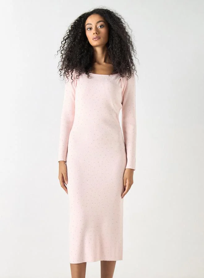 2Xtremz 2Xtremz Ribbed Bodycon Dress with Long Sleeves