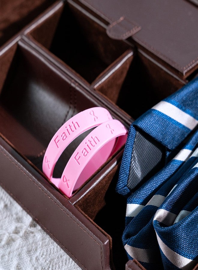 فوندريزينغ فور أ كوز سوار سيليكون وردي للتوعية بسرطان الثدي - سوار للناجيات - سوار معصم مطاطي وردي للتوعية بالسرطان - Image 3