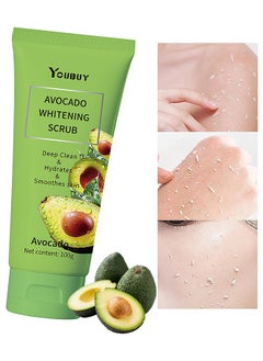 YOUBUY Avocado Whitening Scrub, Gentle Exfoliating Facial Scrub, Deep Clean Dead Skin Removal Facial Exfoliator 100G  - Image 1