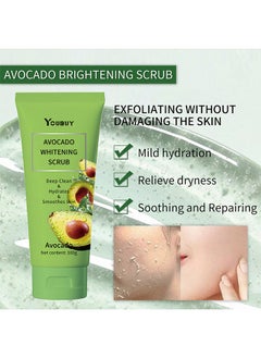 YOUBUY Avocado Whitening Scrub, Gentle Exfoliating Facial Scrub, Deep Clean Dead Skin Removal Facial Exfoliator 100G  - Image 4
